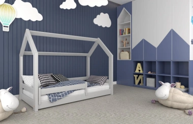 Einzelbett, Kinderbett, Hausbett MINI HAUSE - Kubuk Moebel