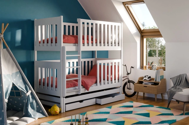 Etagenbett, Kinderbett EMILKA mit Schubladen - Kubuk Moebel