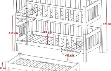Etagenbett, Kinderbett EMILKA mit Schubladen - Kubuk Moebel
