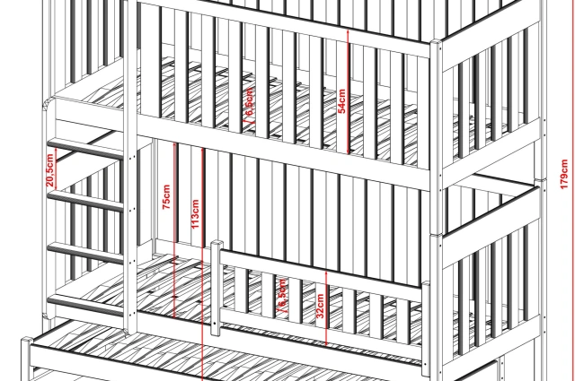 Etagenbett, Kinderbett EMILKA mit Schubladen - Kubuk Moebel