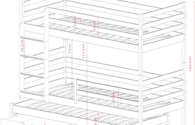 Etagenbett LUK 90x200 Weiß mit Schubladen SOFORTLIEFERUNG - Kubuk Moebel Etagenbett LUK 90x200 Weiß mit Schubladen SOFORTLIEFERUNG - Kubuk Moebel