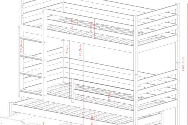 Etagenbett LUK 90x200 Weiß mit Schubladen SOFORTLIEFERUNG - Kubuk Moebel Etagenbett LUK 90x200 Weiß mit Schubladen SOFORTLIEFERUNG - Kubuk Moebel