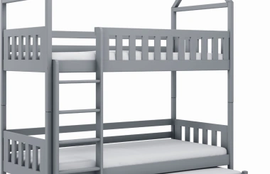 Etagenbett, Kinderbett MAJA mit Dach und Schubladen - Kubuk Moebel