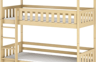 Etagenbett, Kinderbett MAJA mit Dach und Schubladen - Kubuk Moebel