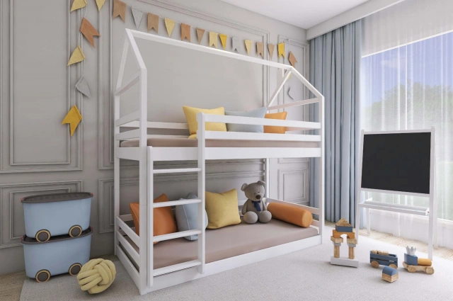 Etagenbett, Kinderbett AXEL - Kubuk Moebel