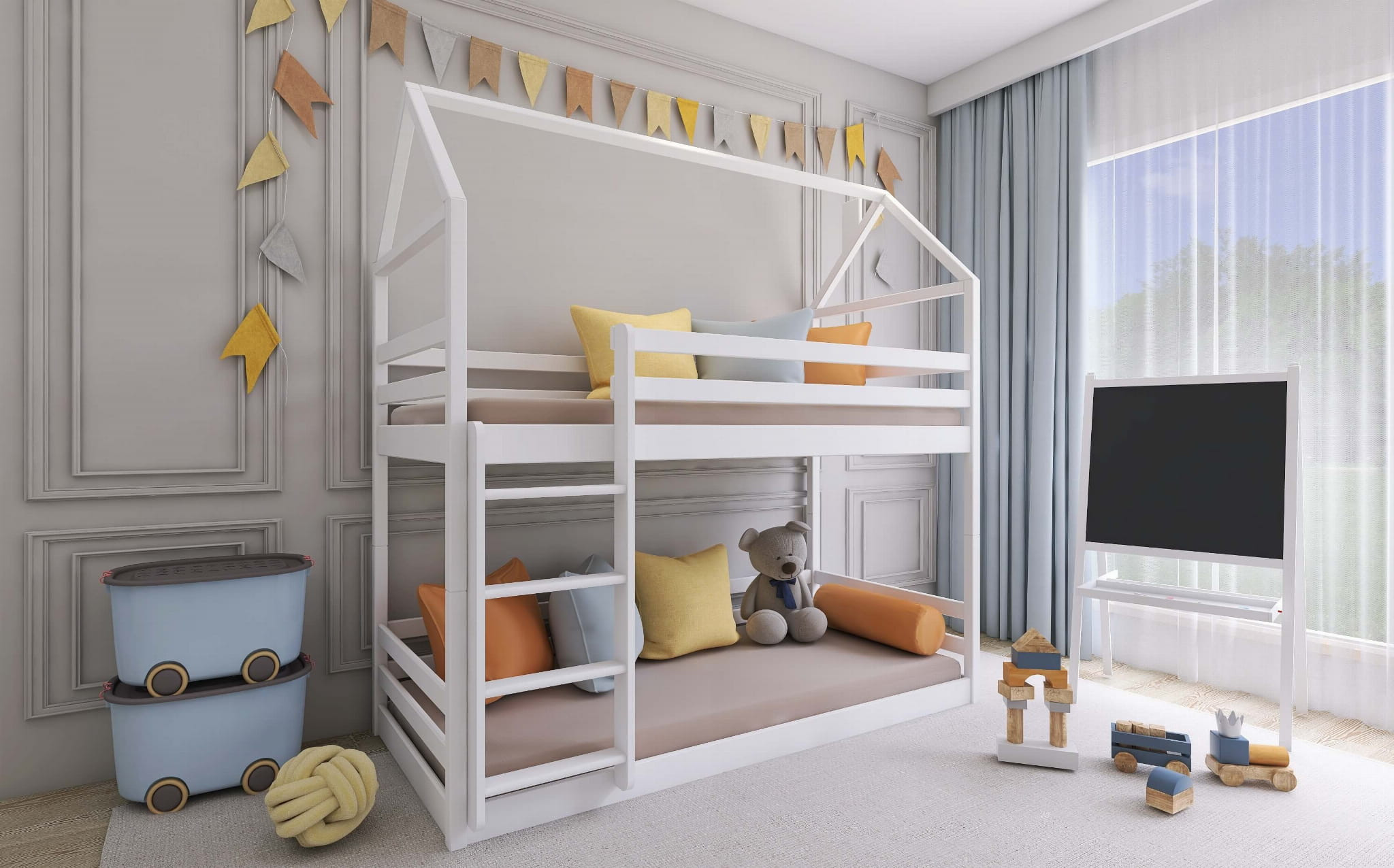 Etagenbett, Kinderbett AXEL - Kubuk Moebel