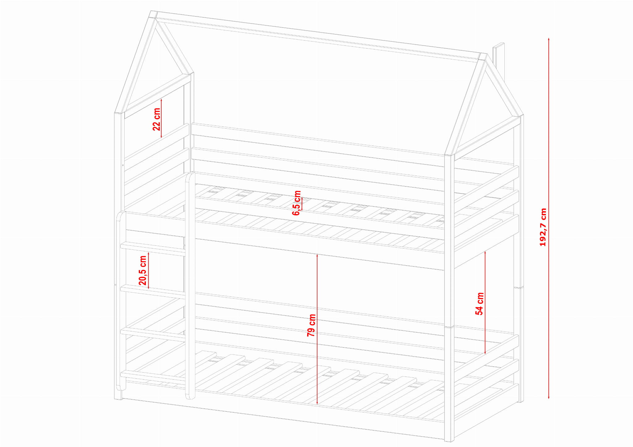 Etagenbett, Kinderbett AXEL - Kubuk Moebel