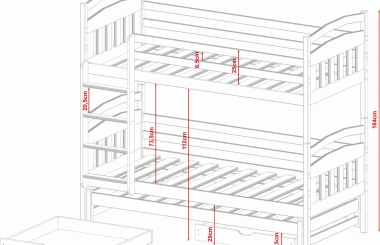 Etagenbett, Kinderbett ALAN - Kubuk Moebel