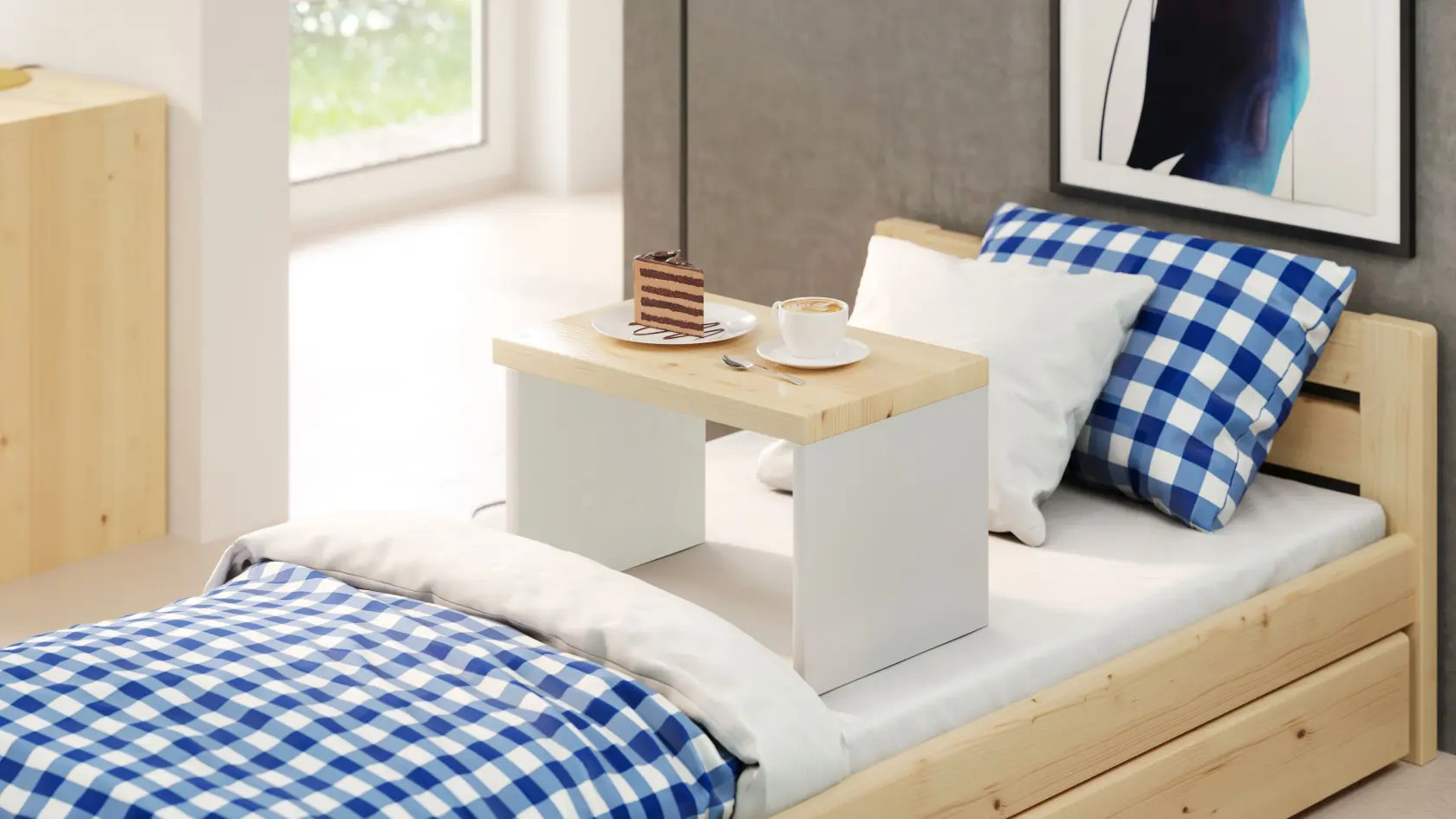 Einzelbett, Ausziehbett, Kinderbett aus massivem Fichtenholz DREAM - Kubuk Moebel Einzelbett, Ausziehbett, Kinderbett aus massivem Fichtenholz DREAM - Kubuk Moebel