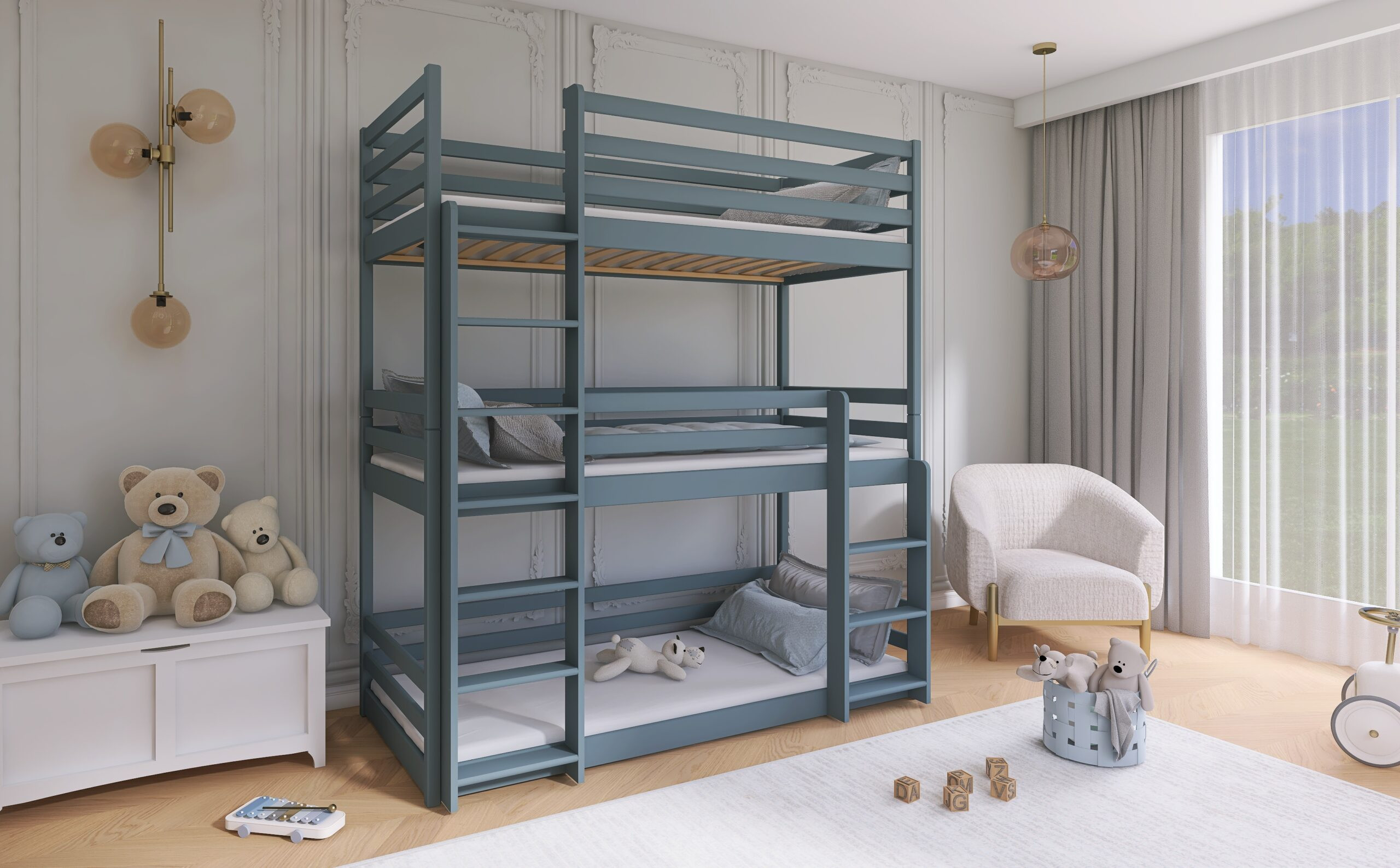 Etagenbett, Kinderbett TED - Kubuk Moebel