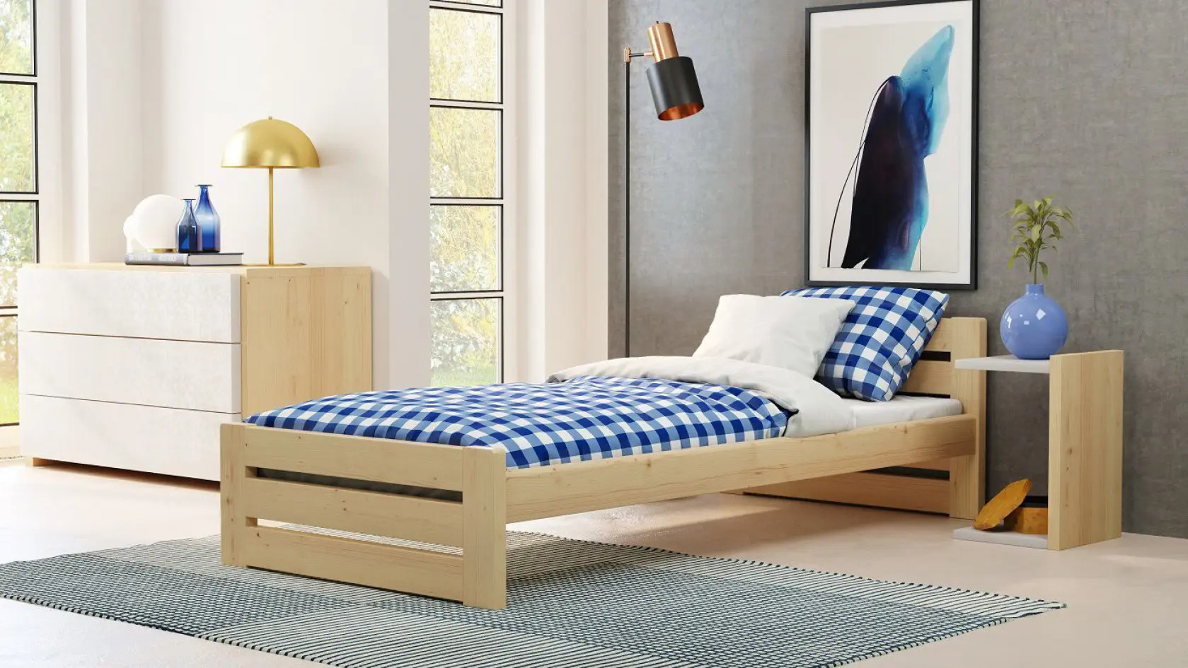 Einzelbett, Ausziehbett, Kinderbett aus massivem Fichtenholz DREAM - Kubuk Moebel Einzelbett, Ausziehbett, Kinderbett aus massivem Fichtenholz DREAM - Kubuk Moebel