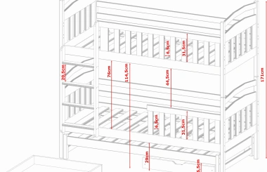 Etagenbett, Kinderbett VIKI - Kubuk Moebel Etagenbett, Kinderbett VIKI - Kubuk Moebel