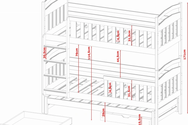Etagenbett, Kinderbett VIKI - Kubuk Moebel Etagenbett, Kinderbett VIKI - Kubuk Moebel