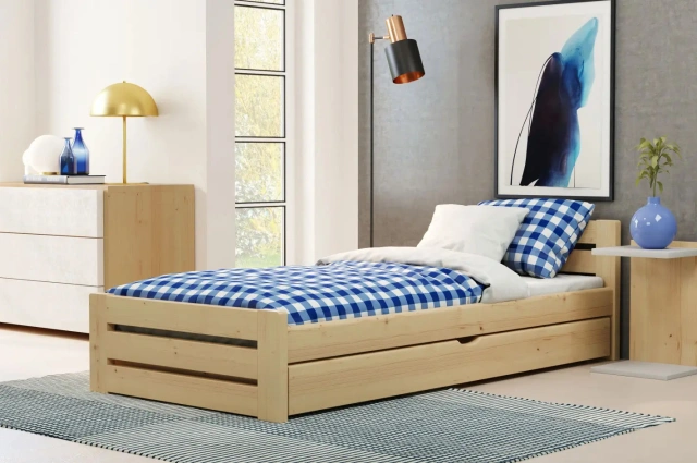 Einzelbett, Ausziehbett, Kinderbett aus massivem Fichtenholz DREAM - Kubuk Moebel Einzelbett, Ausziehbett, Kinderbett aus massivem Fichtenholz DREAM - Kubuk Moebel