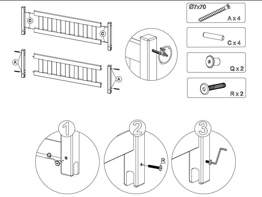 Etagenbett, Kinderbett KLARA TRIO - Kubuk Moebel