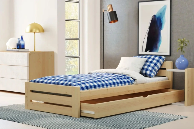 Einzelbett, Ausziehbett, Kinderbett aus massivem Fichtenholz DREAM - Kubuk Moebel Einzelbett, Ausziehbett, Kinderbett aus massivem Fichtenholz DREAM - Kubuk Moebel