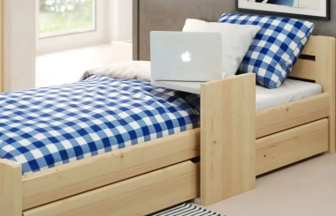 Einzelbett, Ausziehbett, Kinderbett aus massivem Fichtenholz DREAM - Kubuk Moebel Einzelbett, Ausziehbett, Kinderbett aus massivem Fichtenholz DREAM - Kubuk Moebel