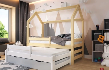 Hausbett, Ausziehbett, Kinderbett DUOMI PLUS HAUSE - Kubuk Moebel