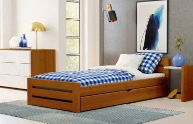 Einzelbett, Ausziehbett, Kinderbett aus massivem Fichtenholz DREAM - Kubuk Moebel Einzelbett, Ausziehbett, Kinderbett aus massivem Fichtenholz DREAM - Kubuk Moebel