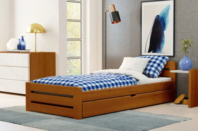 Einzelbett, Ausziehbett, Kinderbett aus massivem Fichtenholz DREAM - Kubuk Moebel Einzelbett, Ausziehbett, Kinderbett aus massivem Fichtenholz DREAM - Kubuk Moebel