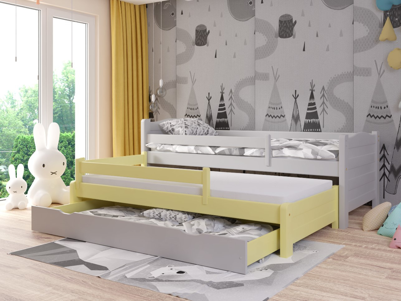 Ausziehbett, Kinderbett, Doppelbett DUO PLUS - Kubuk Moebel