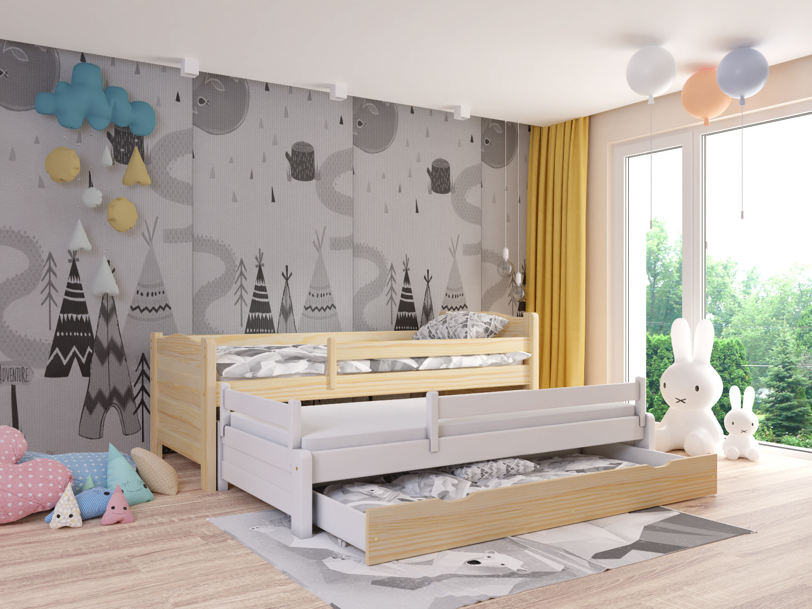 Ausziehbett, Kinderbett, Doppelbett DUO PLUS - Kubuk Moebel