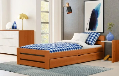 Einzelbett, Ausziehbett, Kinderbett aus massivem Fichtenholz DREAM - Kubuk Moebel Einzelbett, Ausziehbett, Kinderbett aus massivem Fichtenholz DREAM - Kubuk Moebel