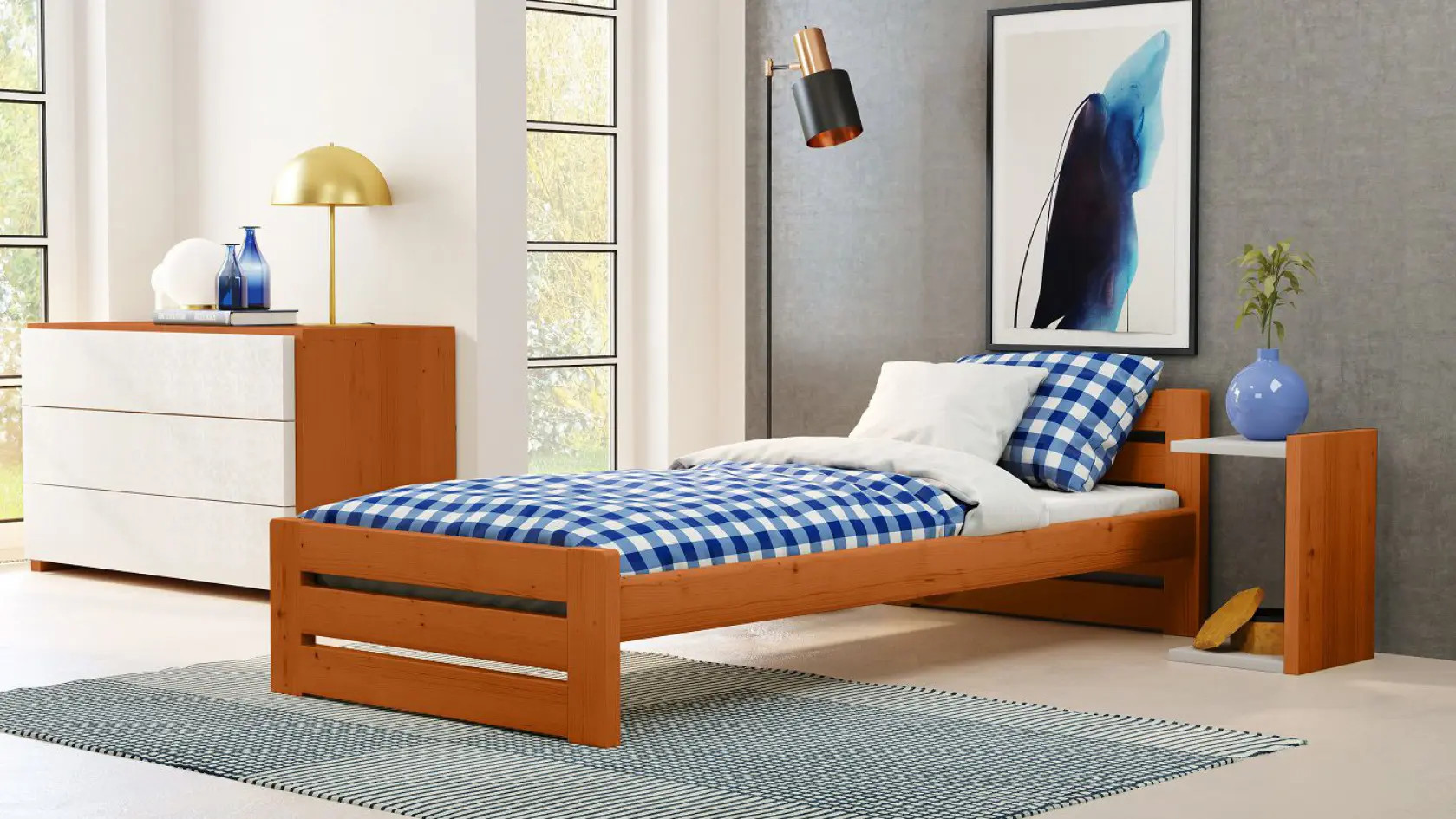 Einzelbett, Ausziehbett, Kinderbett aus massivem Fichtenholz DREAM - Kubuk Moebel Einzelbett, Ausziehbett, Kinderbett aus massivem Fichtenholz DREAM - Kubuk Moebel