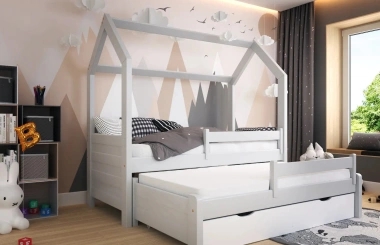 Hausbett, Ausziehbett, Kinderbett DUO PLUS HAUSE - Kubuk Moebel