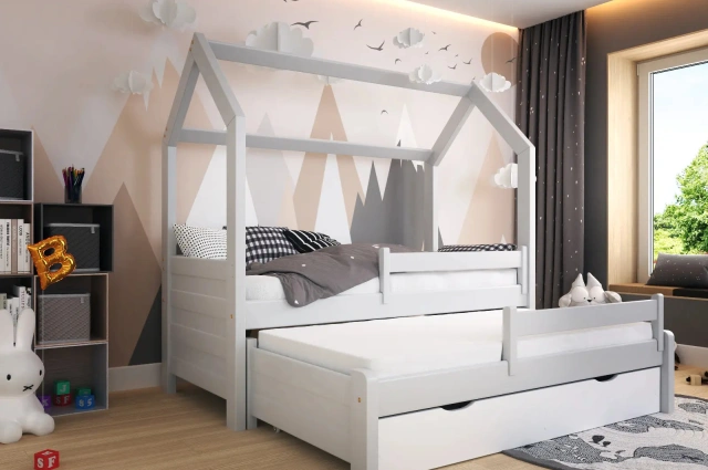 Hausbett, Ausziehbett, Kinderbett DUO PLUS HAUSE - Kubuk Moebel