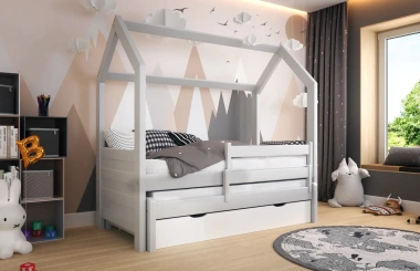 Hausbett, Ausziehbett, Kinderbett DUO PLUS HAUSE - Kubuk Moebel