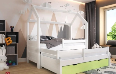 Hausbett, Ausziehbett, Kinderbett DUO PLUS HAUSE - Kubuk Moebel