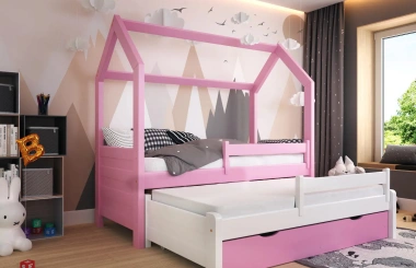 Hausbett, Ausziehbett, Kinderbett DUO PLUS HAUSE - Kubuk Moebel