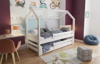 Hausbett, Ausziehbett, Kinderbett DUO MAX HAUS - Kubuk Moebel