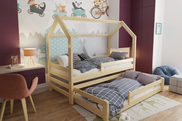 Hausbett, Ausziehbett, Kinderbett DUO MAX HAUS - Kubuk Moebel