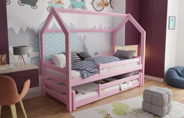 Hausbett, Ausziehbett, Kinderbett DUO MAX HAUS - Kubuk Moebel