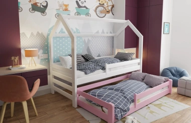 Hausbett, Ausziehbett, Kinderbett DUO MAX HAUS - Kubuk Moebel