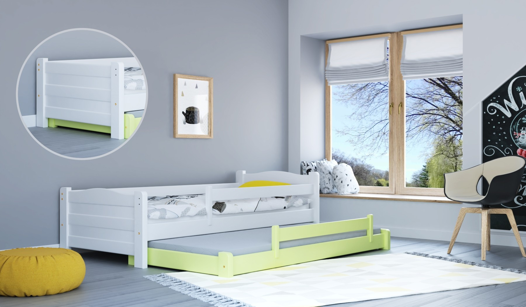 Ausziehbett, Kinderbett, Doppelbett DUO - Kubuk Moebel Ausziehbett, Kinderbett, Doppelbett DUO - Kubuk Moebel