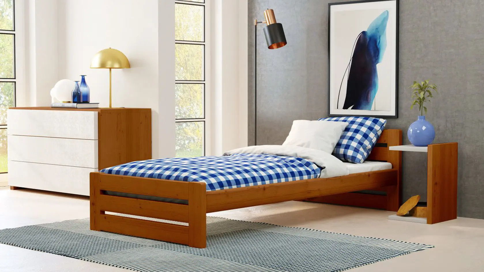 Einzelbett, Ausziehbett, Kinderbett aus massivem Fichtenholz DREAM - Kubuk Moebel Einzelbett, Ausziehbett, Kinderbett aus massivem Fichtenholz DREAM - Kubuk Moebel