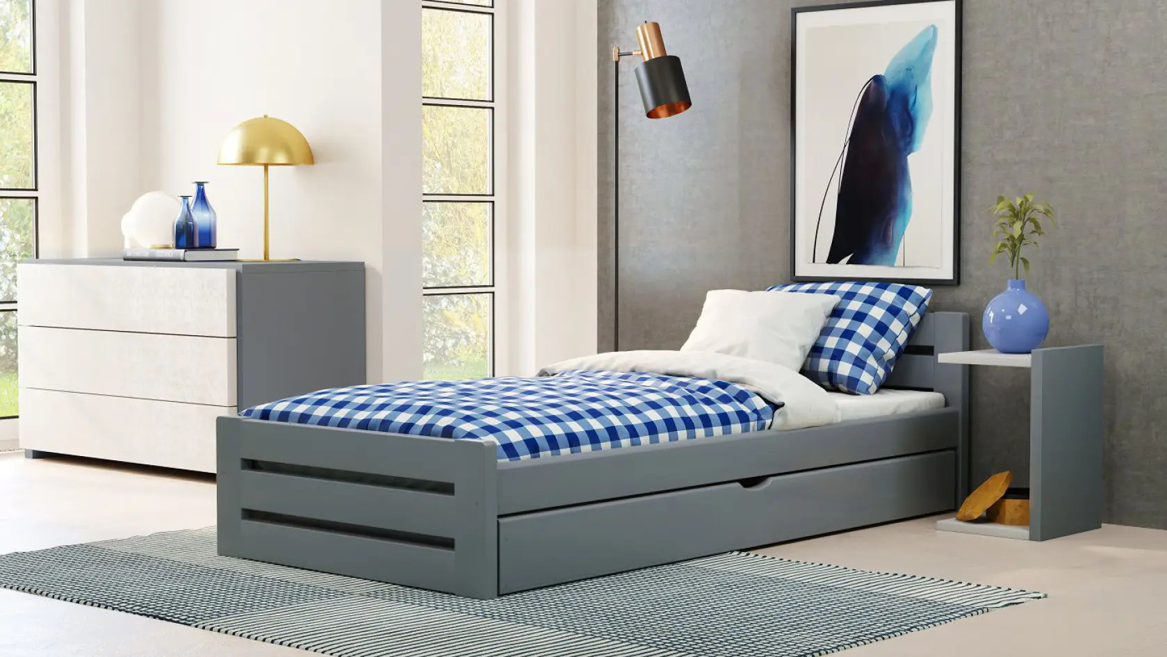 Einzelbett, Ausziehbett, Kinderbett aus massivem Fichtenholz DREAM - Kubuk Moebel Einzelbett, Ausziehbett, Kinderbett aus massivem Fichtenholz DREAM - Kubuk Moebel