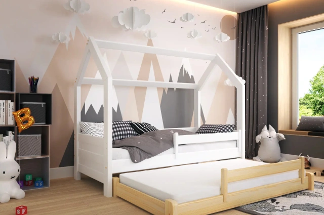 Hausbett, Ausziehbett, Kinderbett DUO HAUSE - Kubuk Moebel