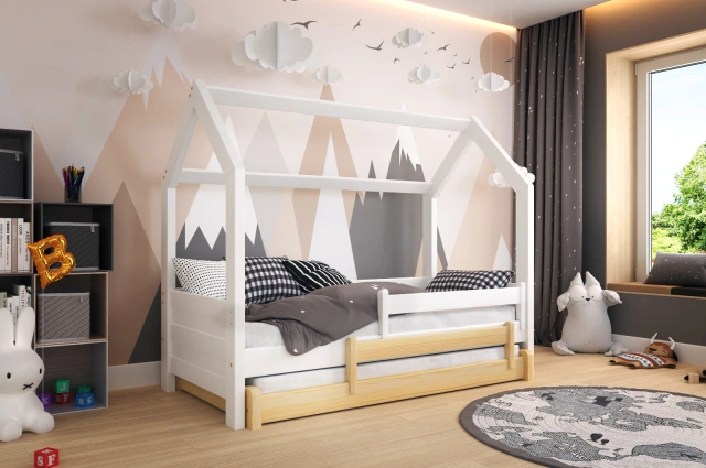 Hausbett, Ausziehbett, Kinderbett DUO HAUSE - Kubuk Moebel