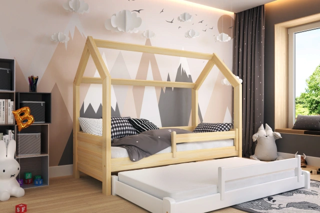 Hausbett, Ausziehbett, Kinderbett DUO HAUSE - Kubuk Moebel