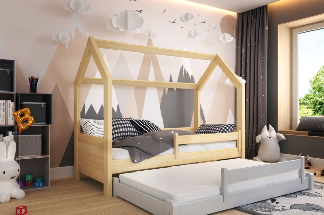 Hausbett, Ausziehbett, Kinderbett DUO HAUSE - Kubuk Moebel