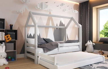 Hausbett, Ausziehbett, Kinderbett DUOMI HAUSE - Kubuk Moebel