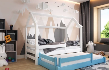Hausbett, Ausziehbett, Kinderbett DUOMI HAUSE - Kubuk Moebel