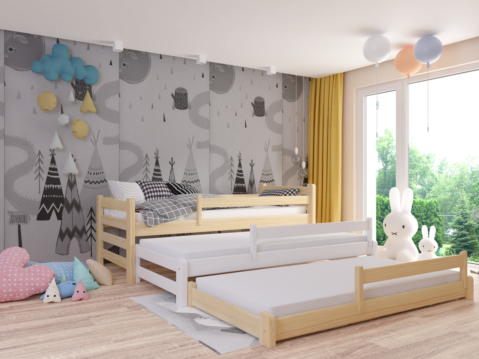 Ausziehbett, Kinderbett, Doppelbett TRIOMI - Kubuk Moebel Ausziehbett, Kinderbett, Doppelbett TRIOMI - Kubuk Moebel