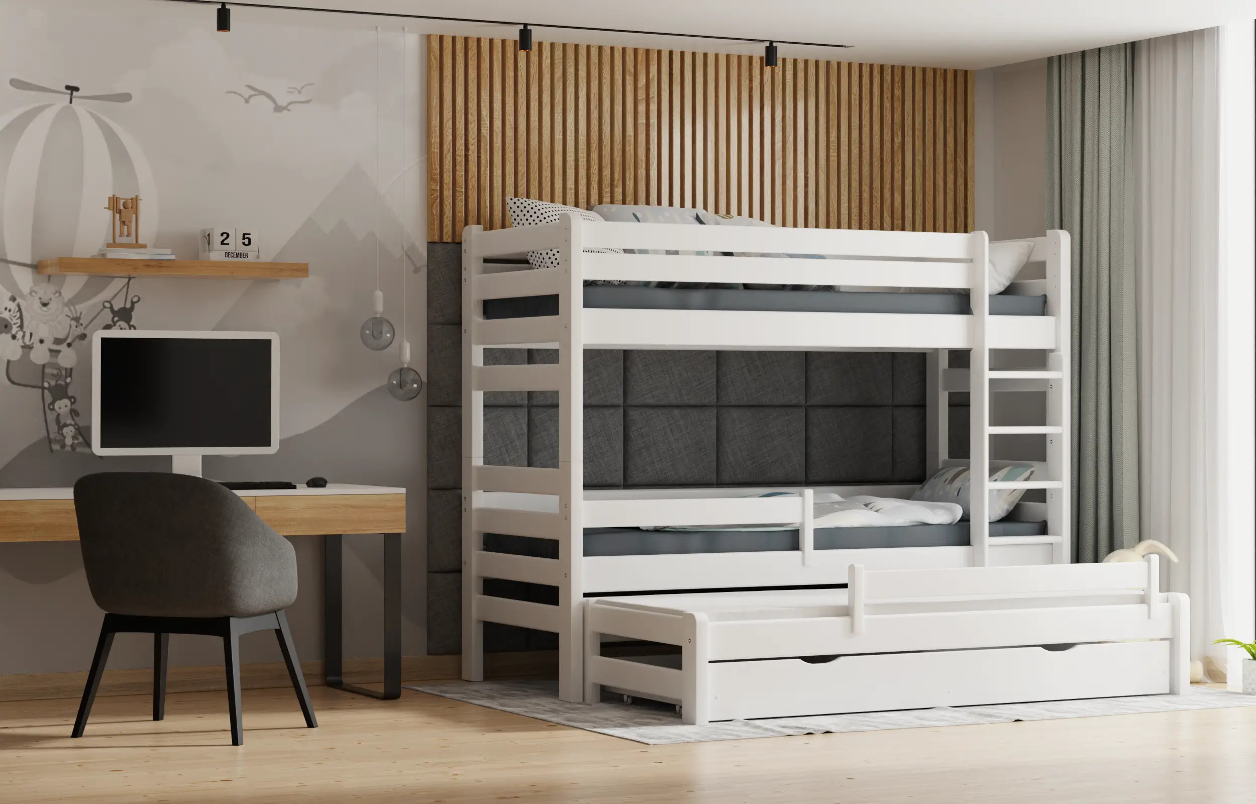 Etagenbett, Kinderbett Pietrus Midi Plus - Kubuk Moebel
