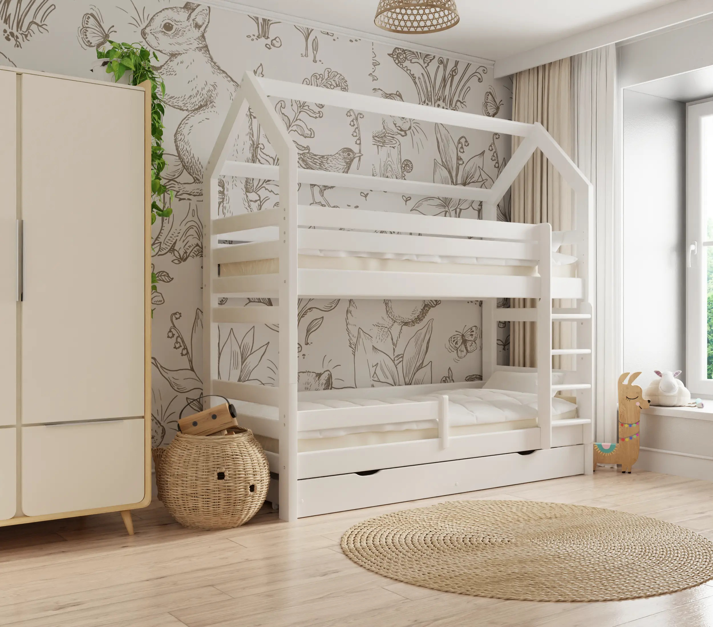 Hausbett, Kinderbett Pietrus Midi Hause - Kubuk Moebel Hausbett, Kinderbett Pietrus Midi Hause - Kubuk Moebel