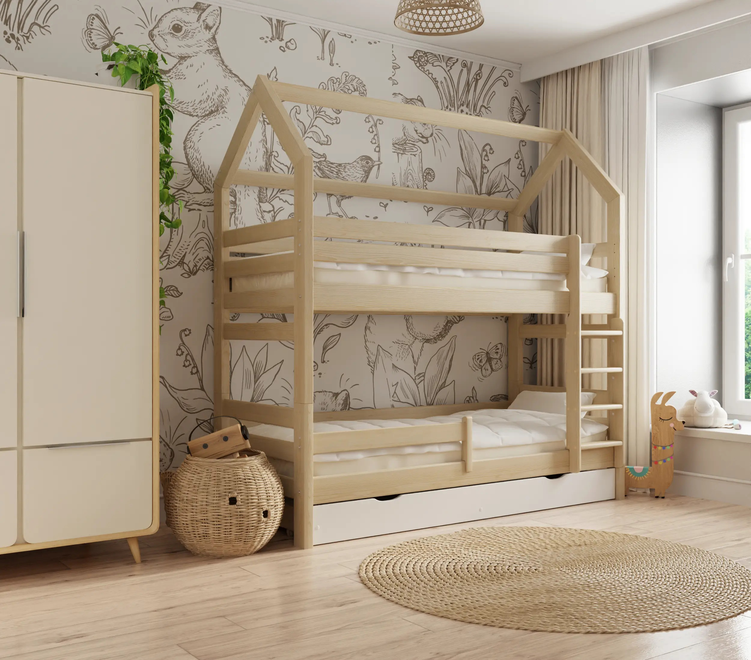 Hausbett, Kinderbett Pietrus Midi Hause - Kubuk Moebel Hausbett, Kinderbett Pietrus Midi Hause - Kubuk Moebel